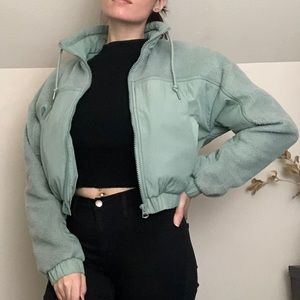 Urban Outfitter Mint Green Cropped Jacket